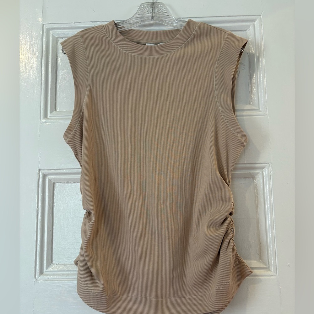 NWT Reiss Trudy Ruched Ribbed Tank Top Size L